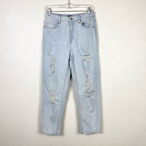 Wild Fable Light Wash Distressed Ripped Highest Rise Mom Jean